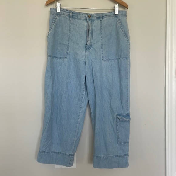 White Stag Cropped Cargo Jeans Sz 14 EUC - Picture 1 of 5